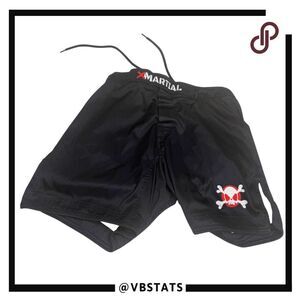 XMartial Men's Satin Skull Lined Drawstring Athletic Shorts Black Medium